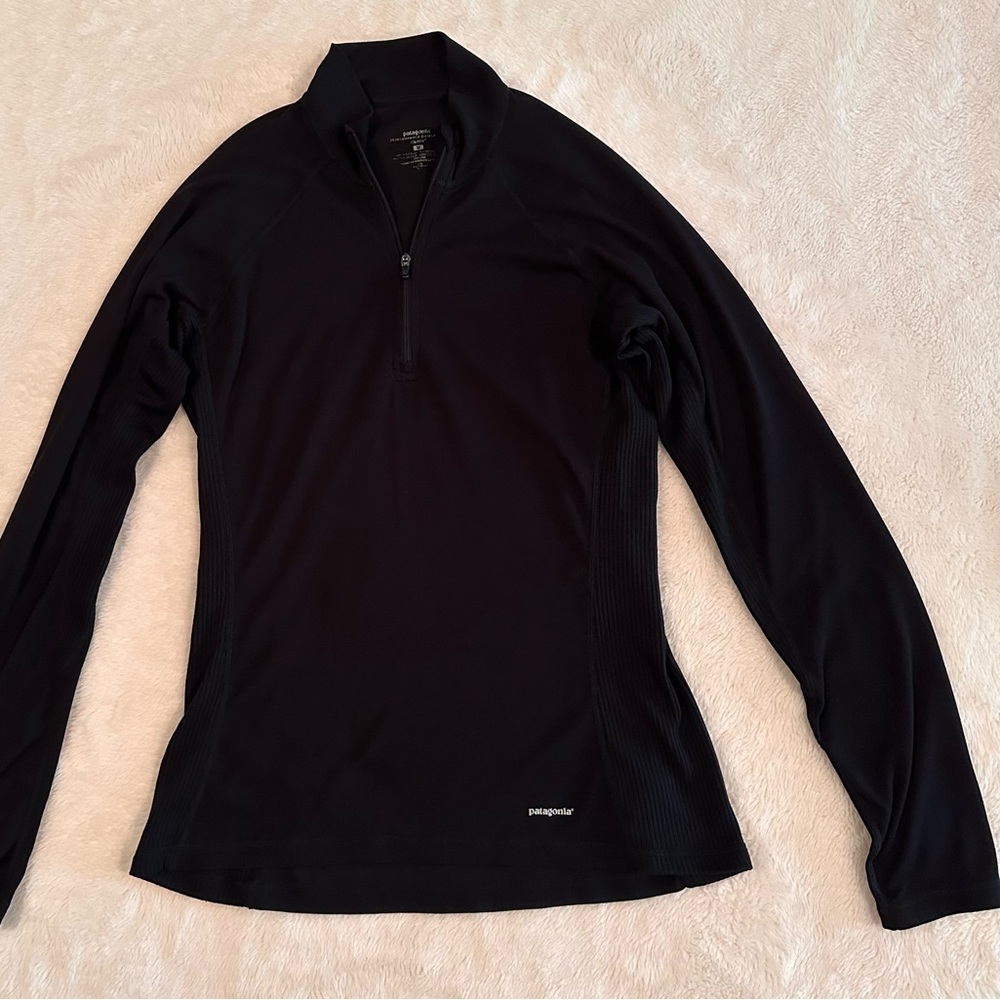 Patagonia Performance Base Layer Quarter Zip, Women’s Medium, Black